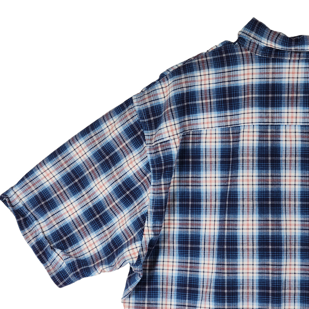 GAP Full Zip Shirt Jacket Shacket L Mens Plaid Blue White Red Cotton - Picture 7 of 13
